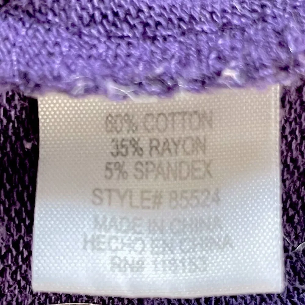 Women’s 3/4 Sleeve, Purple, POOF!-Brand, Scoop-Neck, Knit Sweater. Size Medium.